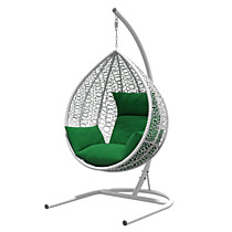 Кресло подвесное Бароло, белый/зеленый