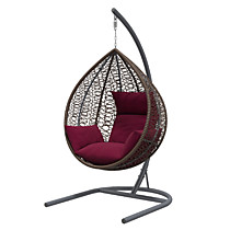 Кресло подвесное Бароло, коричневый/бордо