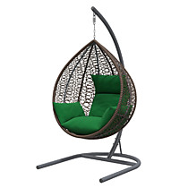 Кресло подвесное Бароло, коричневый/зеленый