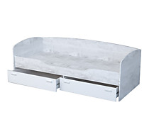 Кровать Эго арт. 016, 800х1900, бетон светлый/белый глянец