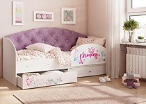 Кровать Эльза с бортиком, фиолетовый
