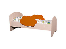 Кровать Тучка с бортиками, дуб млечный/оранж