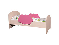 Кровать Тучка с бортиками, дуб млечный/розовый