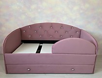 Кровать Звездочка МЦ розовый с бортиком