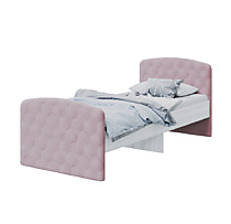 Кровать Лило с мягкими спинками 900, анкор светлый/розовый